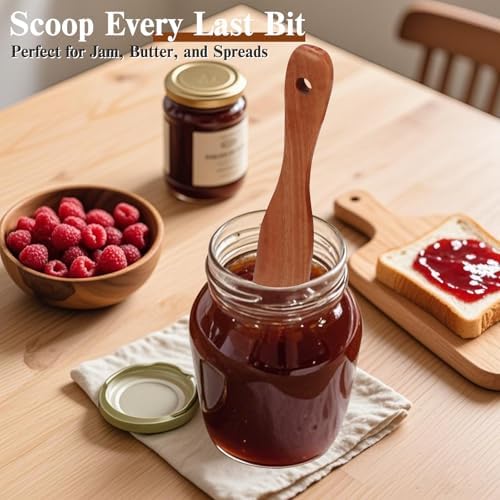 4Pcs Skinny Spurtle for Sourdough Starter, Wooden