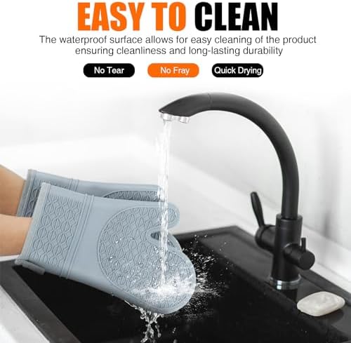 Silicone Oven Mitts, 2PCS, 12.5 Inch