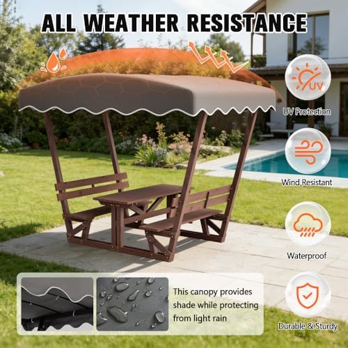 5'x3' Wooden Gazebo with Waterproof Top