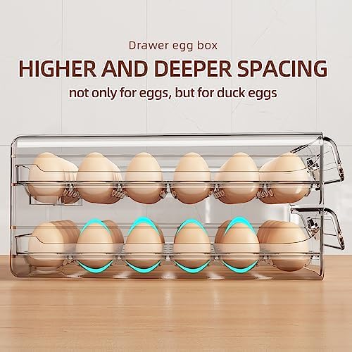 60 Egg Holder for Fridge, Egg Container for Refrigerator, Stackable