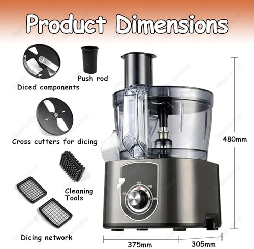 Professional Electric Vegetable Dicer, Large Capacity, 3 Blades