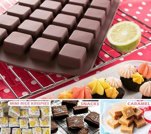 Webake Mini Brownie Pan Square Silicone Baking Mold for Keto Fat Bomb