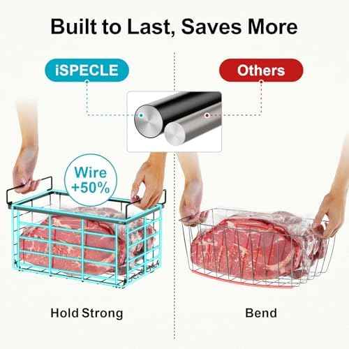 iSPECLE Deep Freezer Organizer Baskets, 6 Pack, 5 to 7 Cu.Ft.