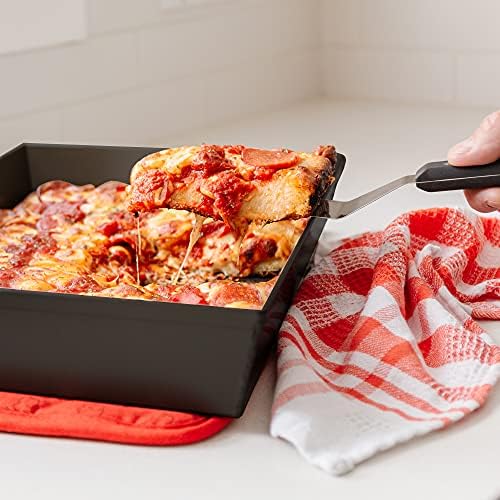 Chef Pomodoro Detroit Style Pizza Pan, 10x14in, Anodized Aluminum Deep