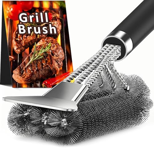 TNTOR Grill Brush with Scraper, 18" Adjustable Handle