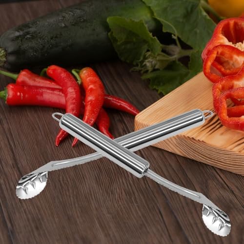 2 Pcs Jalapeno Corer Tool Pepper Corer with Serrated Slice Stainless