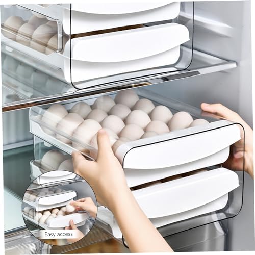 Egg Holder 40 Grids Egg Storage Drawer Container for Fridge Clear