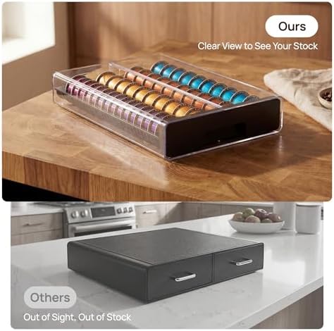 Vtopmart Coffee Pod Drawer Organizer for Nespresso Vertuo Pods