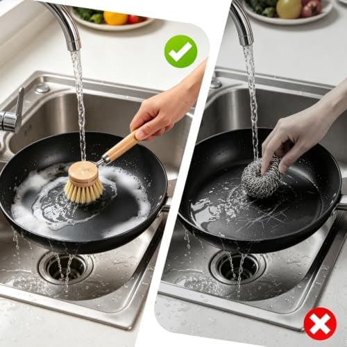Bamboo Dish Brush Set, 3 Pack