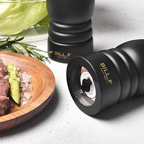 BILL.F Salt and Pepper Grinder Set, 2 Pack, 7 Inch