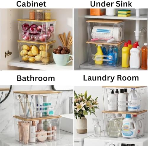 2 Set Pantry organizers and Storage,Trash Bag Holder Under sink