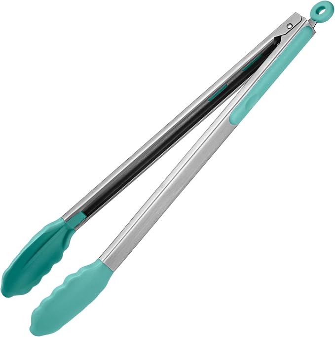 600ºF Heat Resistant Kitchen Tongs: U-Taste 16 in Extra Long Large Silicone by U-Taste