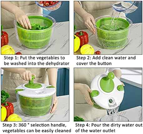 TOPROAD Salad Spinner, 5L Vegetable Washer & Dryer with Colander & Bowl