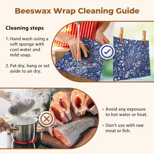 OHIYO Reusable Beeswax Food Wrap, 9 Pack