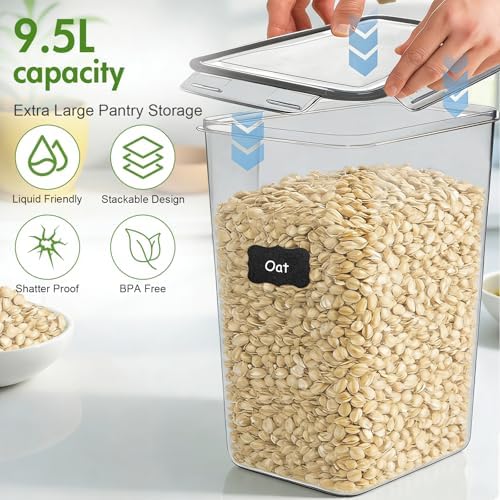 ALSO GO 2 PC Large Airtight Food Storage Containers with Lids, 9.5L