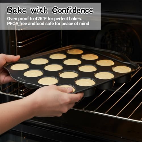 3-Pack Mini Cheesecake Pans Removable Bottom, 12-Cavity Mini Muffin