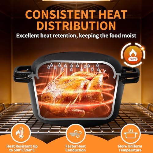 Pre-Seasoned Cast Iron Dutch Oven for Bread Baking, 5QT