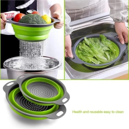 Foldable Silicone Strainer Colander - Collapsible Kitchen Drain
