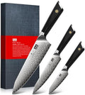 SHAN ZU 3-Piece Damascus Steel Knife Set