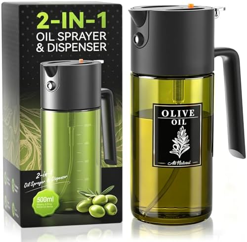 Gelibo 2-IN-1 Oil Sprayer for Cooking,Oil Dispenser for