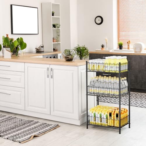 OYEAL Water Bottle Holder Rack 3 Tier Soda Drink Organizer Vertical