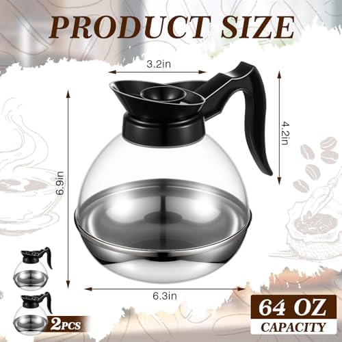 Plastic Coffee Decanter, 64oz Large Capacity Coffee Pot, 2 Pcs