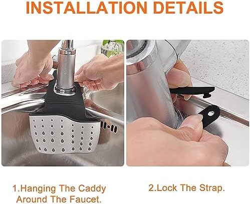 Kitchen Sink Caddy Sponge Holder, 2 Pcs Beige