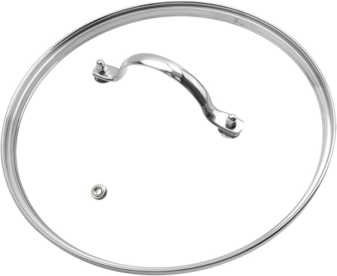 Antrader Tempered Glass Lid, 9.5Inch Cookware Glass Replacement Lid by Antrader
