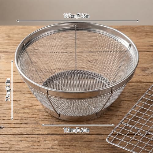 Rice Strainer Fine Mesh, Stainless Steel Colander Fine Mesh Strainer