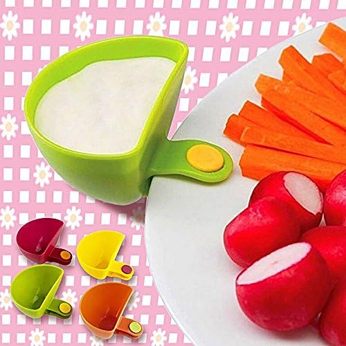 Guyuyii 8 Pack Clip-On Dip Clips for Plates and Bowls, Reusable Sauce