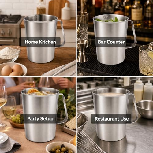KSENDALO 64Oz/8Cup Stainless Steel Pitcher (SUS304), 2 Liter Metal