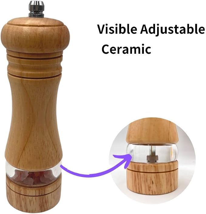 Classic Salt and Pepper Grinder Set, Refillable Salt and Pepper Mills, Manual - Image 3