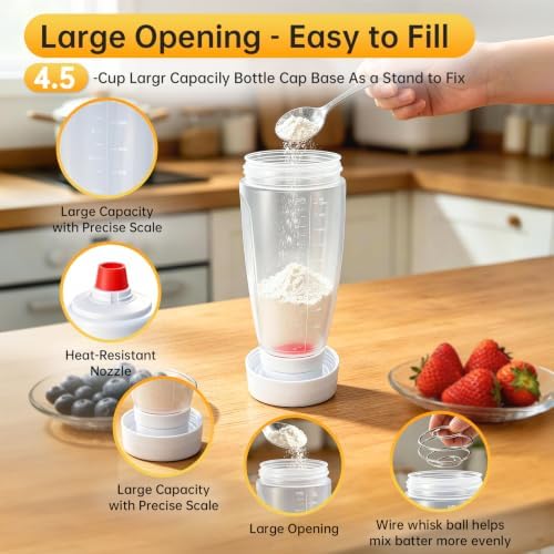 Pancake Batter Dispenser Bottle,34oz,BPA-Free Dishwasher-Safe