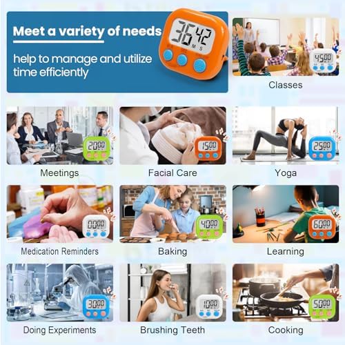 12 Pack Multi-Function Digital Timers, Large LCD Display