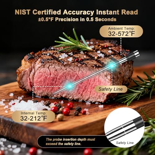 800FT Wireless Meat Thermometer Digital for Grill Smoker BBQ