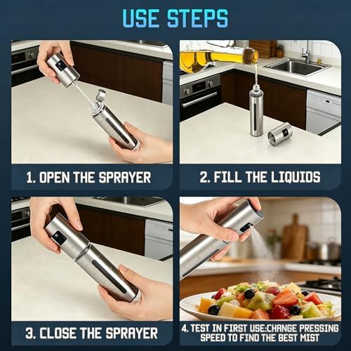 Olive Oil Sprayer, 304 Stainless Steel, 100ml