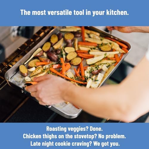 Misen Stainless Steel Roasting Pan with Handles - Versatile 5-Ply