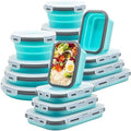 Lunememo 16 Pack Collapsible Silicone Food Storage Containers with