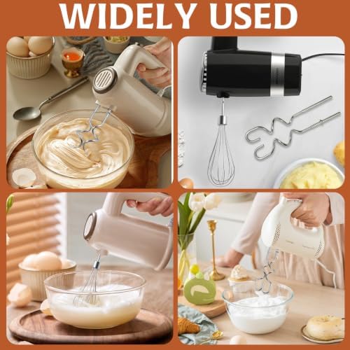 3Pcs Hand Mixer Beaters Dough Hook for Kitchen Aid, Stainless Steel