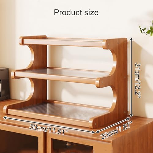 3-Tier Wooden Mug Holder Countertop, Coffee Cup Holder Mug Display