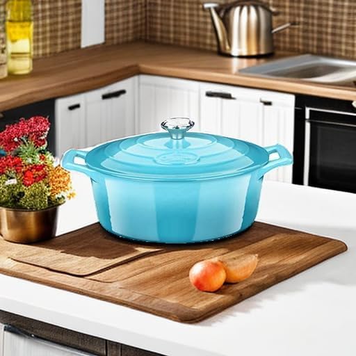 La Cuisine Enameled Cast Iron Oval Dutch Oven Casserole Pot - Image 5