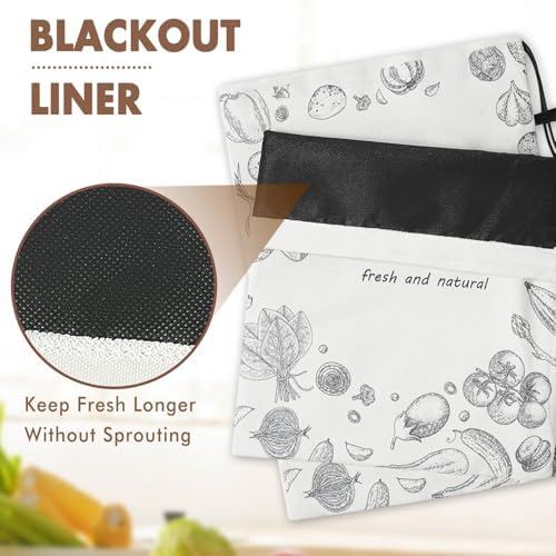 TOGETRUE Potato Onion Storage Bag, Portable Garlic Storage Bag, Onions