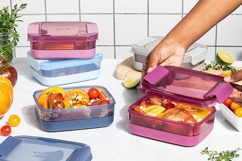 Ello 3.7 Cup Plastic Meal Prep Containers, Elderberry