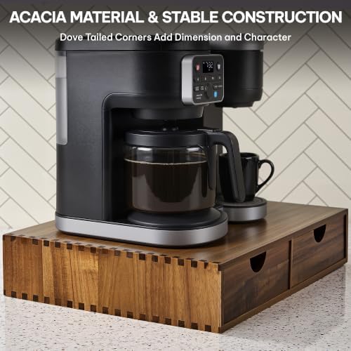 SMARTAKE Acacia Wooden Coffee Pod Organizer Storage Box Station