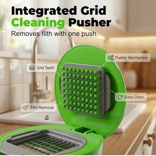 Garlic Mincer and Chopper, Manual Crusher with Stainless Steel Blades