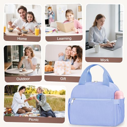 KUBYA Corduroy Insulated Lunch Bag, Large