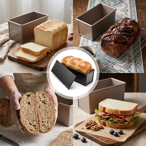 Pullman Loaf Pan with Lid, 13 × 4 Inch 2.2 LB Carbon Steel Bread Pan