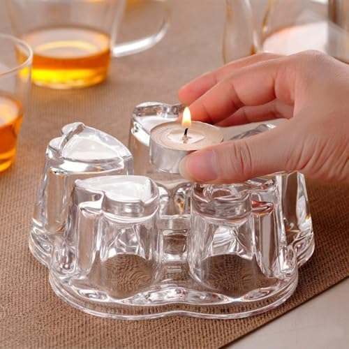 Crystal Teapot Heating Base Glass Teapot Warmer In Heart Shape Heat