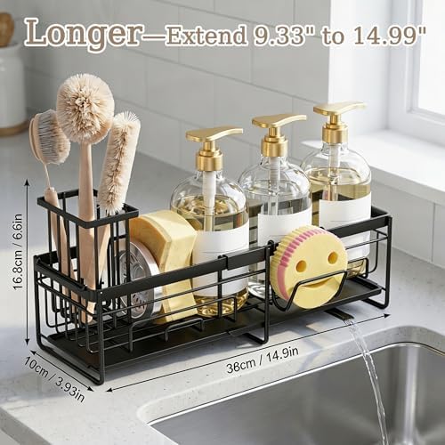 spospo Extendable Sponge Holder for Kitchen Sink, Extra Large