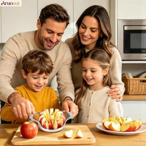 Apple Slicer, 12 Blade Extra Large Stainless Steel Apple Cutter, Heavy